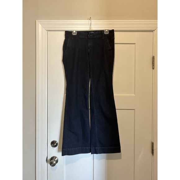 Ann Taylor Loft Modern Trouser Dark Denim Jeans Size 6 Low Rise Y2K Stretch City - Picture 1 of 8